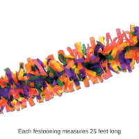 12 Piece Bulk Pkgd Party Tissue Festooning - rainbow