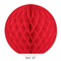 24 Pack Bulk 12 inch-Party Tissue Ball - Red
