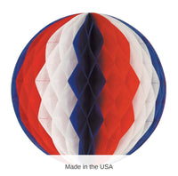 24 Pack Bulk 12 Inch- Tissue Party Ball - red - white - blue