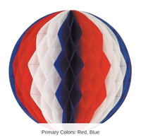 24 Pack Bulk 12 Inch- Tissue Party Ball - red - white - blue