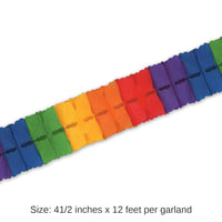 12 Pack Bulk Packaged Party Leaf Garland - rainbow