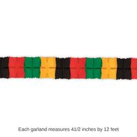 12 Pack Bulk Black History Month Leaf Garland black, red, green, yellow