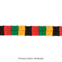 12 Pack Bulk Black History Month Leaf Garland black, red, green, yellow