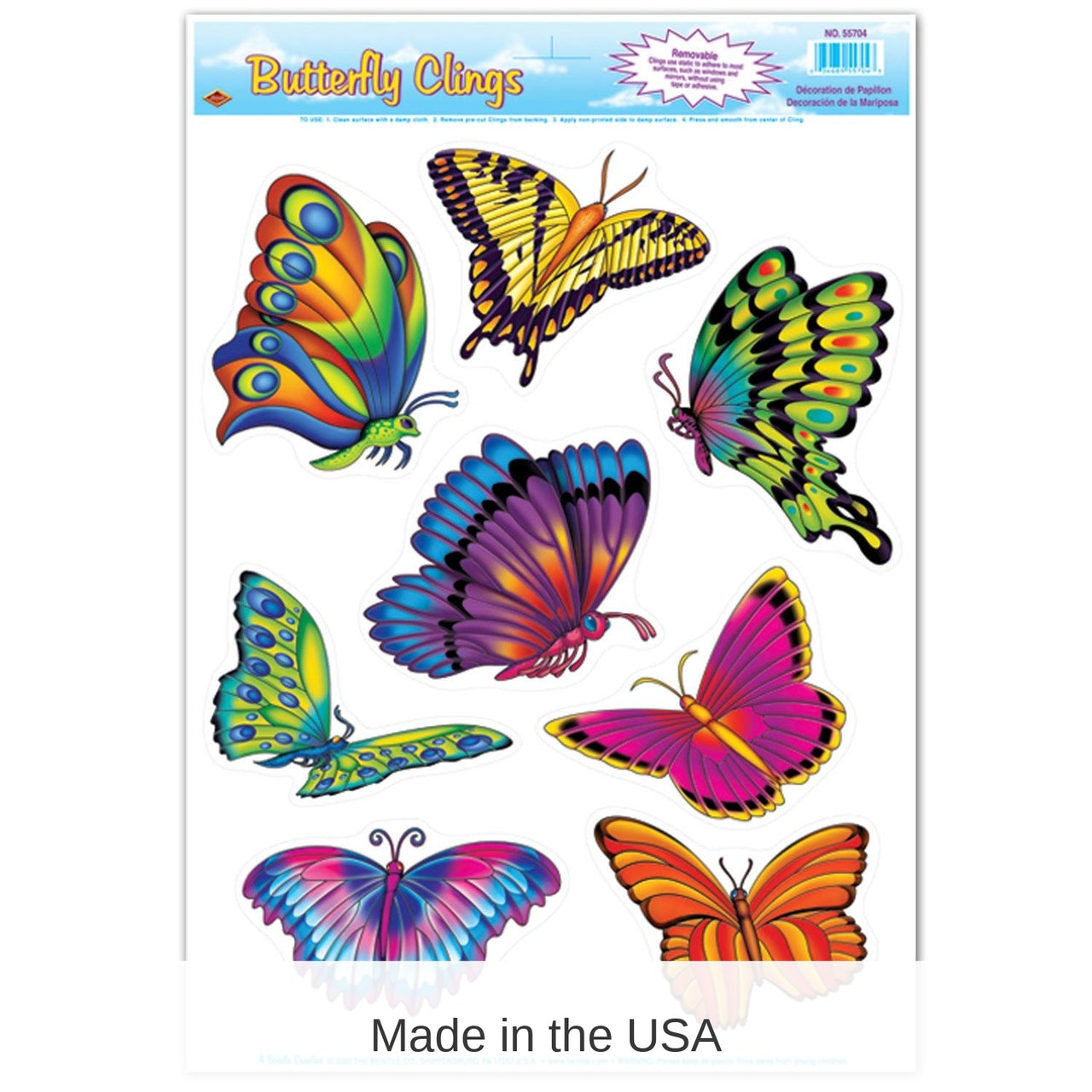 96 Piece Bulk Butterfly Party Clings