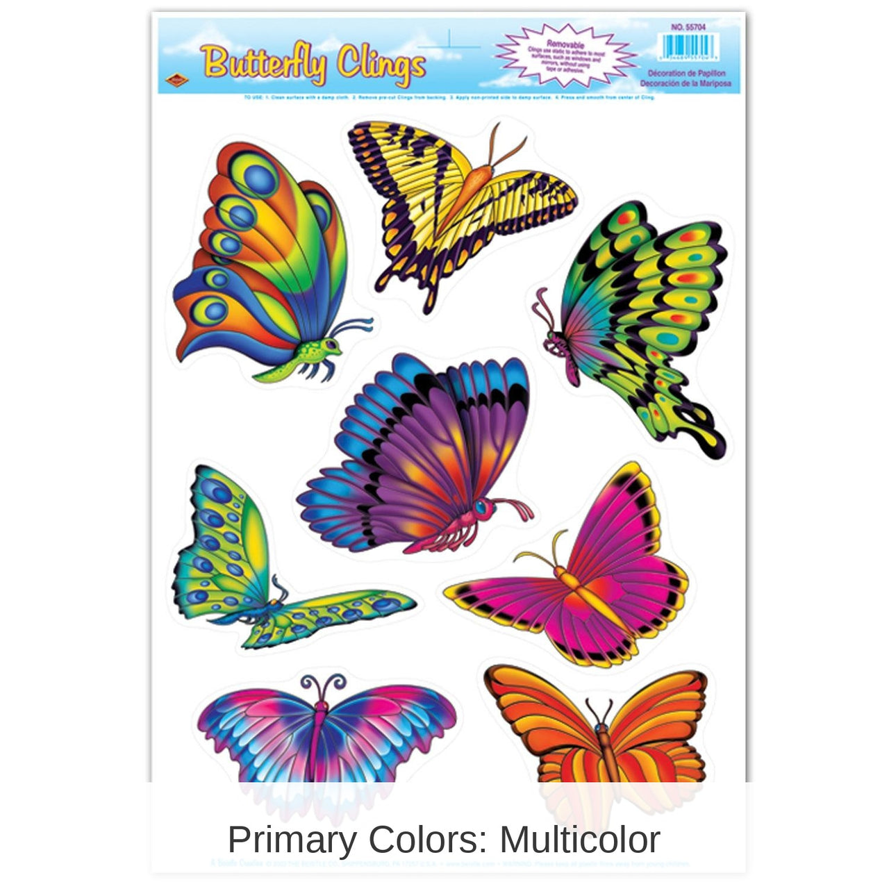 96 Piece Bulk Butterfly Party Clings