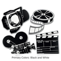 48 Pack Bulk Movie Set Party Cutouts- Black