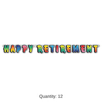 12 Pack Bulk Happy Retirement Party Streamer