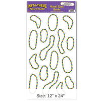 192 Piece Bulk Mardi Gras Bead Necklaces Peel 'N Place Clings
