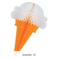 12 Pack Bulk Tissue Ice Cream Party Cone
