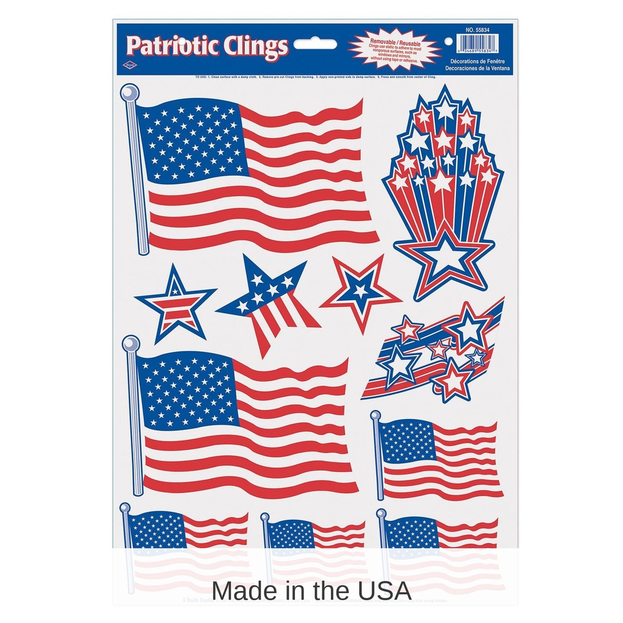 132 Piece Bulk Patriotic Party Clings