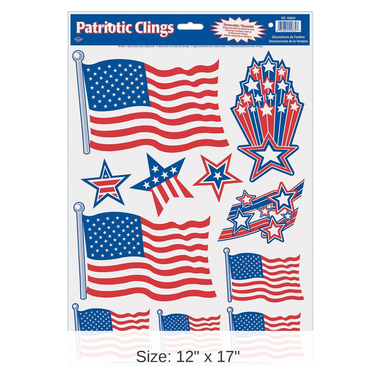 132 Piece Bulk Patriotic Party Clings
