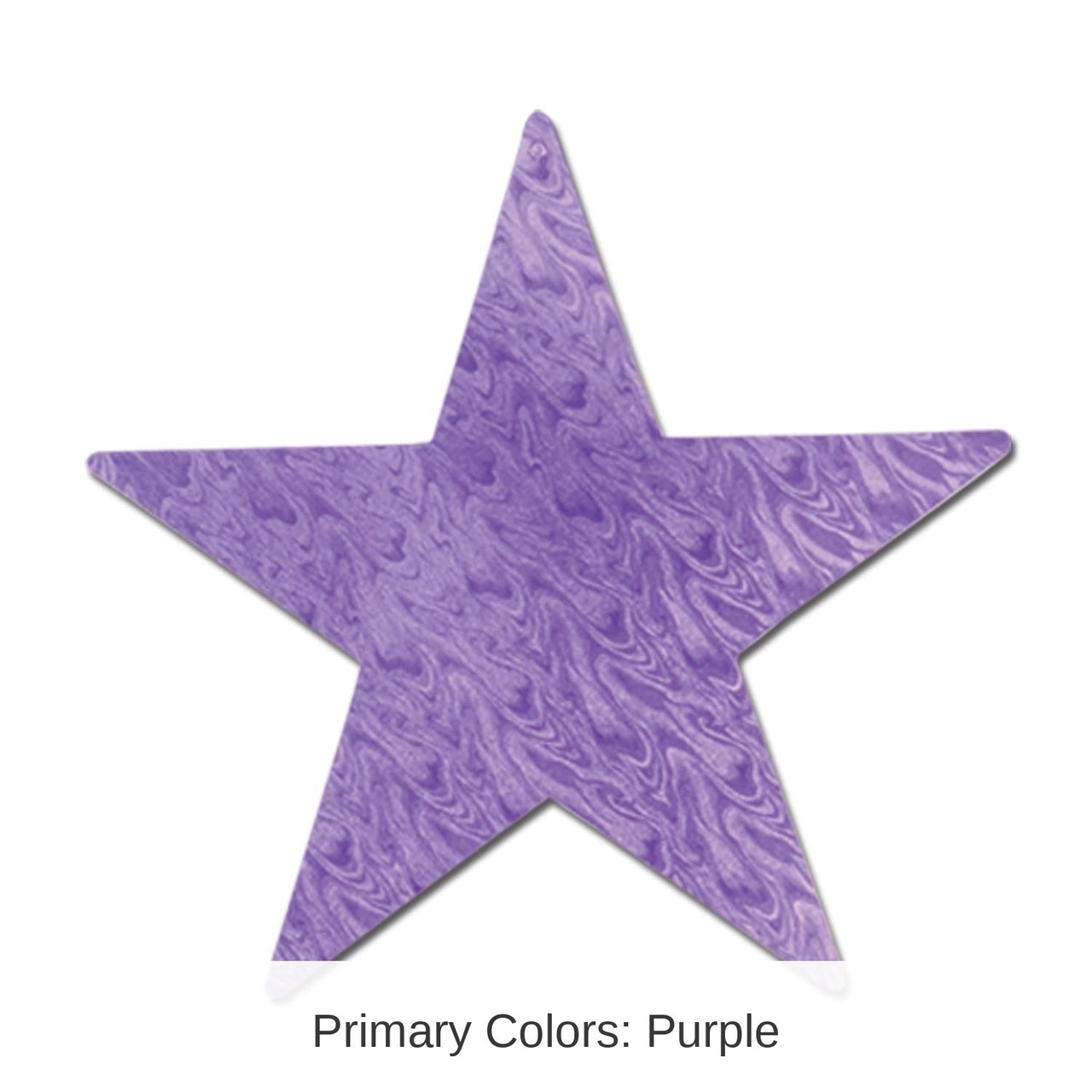 72 Pack Bulk 5" Embossed Foil Star Cutout- Purple