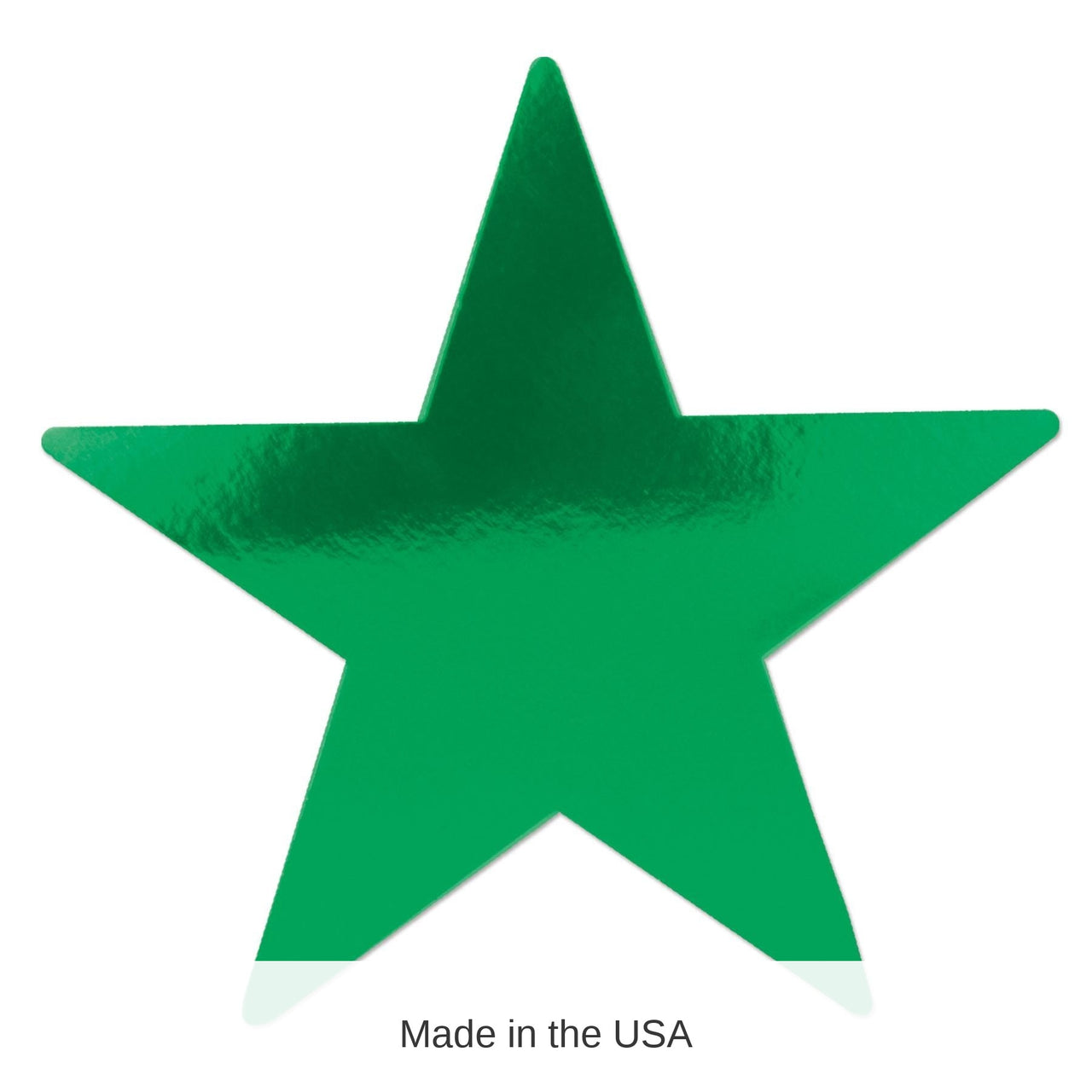 72 Pack Bulk 5" Party Foil Star Cutout- Green