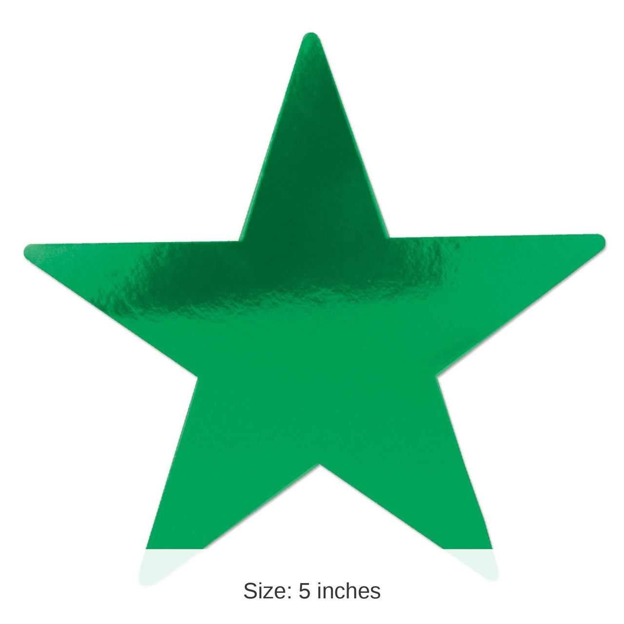 72 Pack Bulk 5" Party Foil Star Cutout- Green