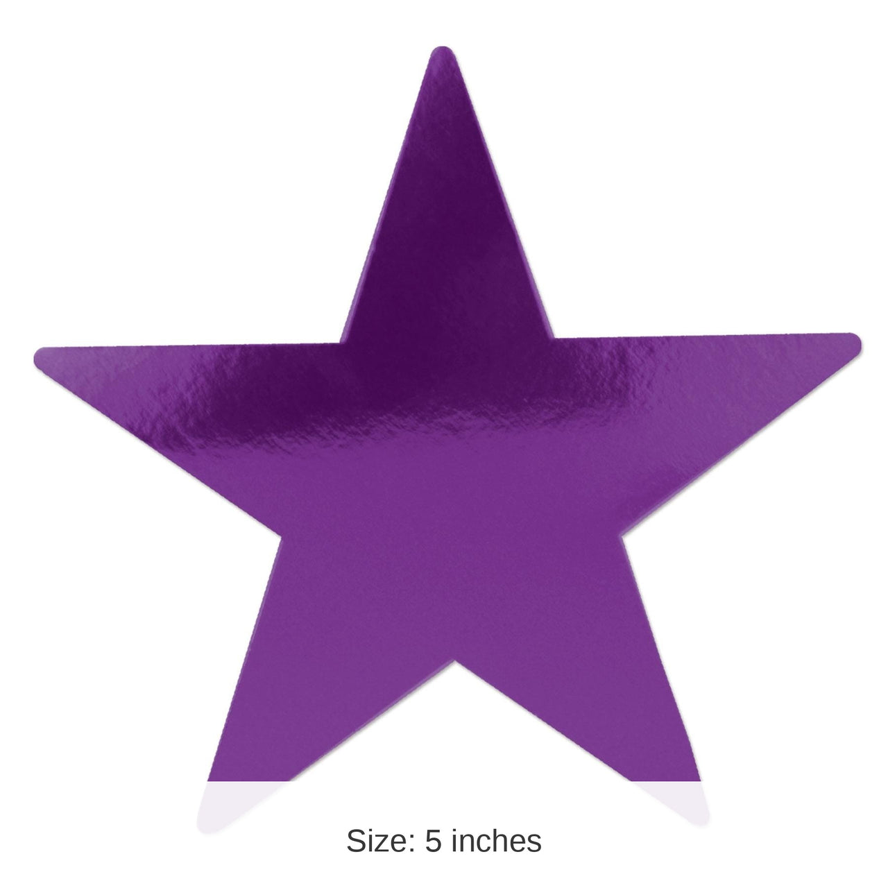 72 Pack Bulk 5" Party Foil Star Cutout - Purple