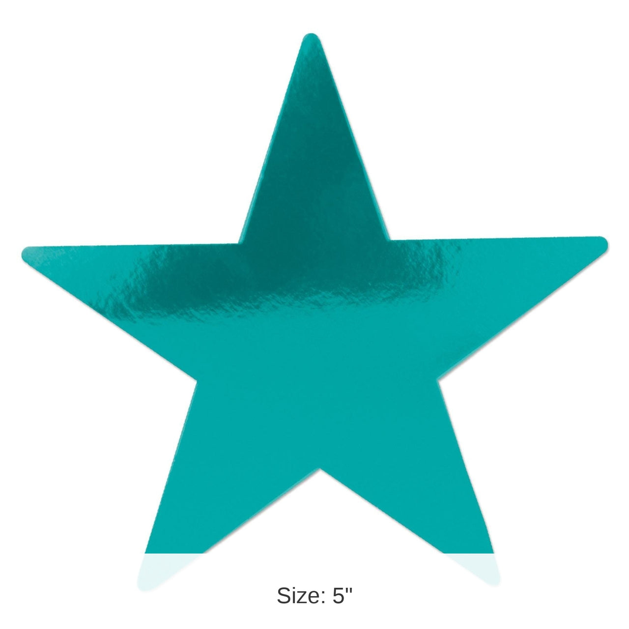 72 Pack Bulk 5" Foil Party Star Cutout - Turquoise