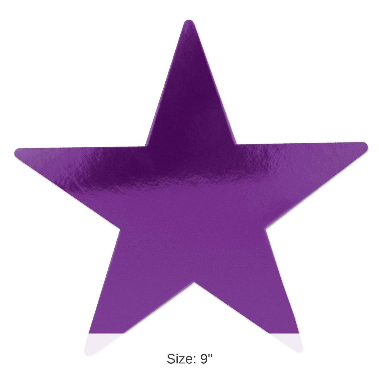 36 Pack Bulk 9" Foil Party Star Cutout- Purple