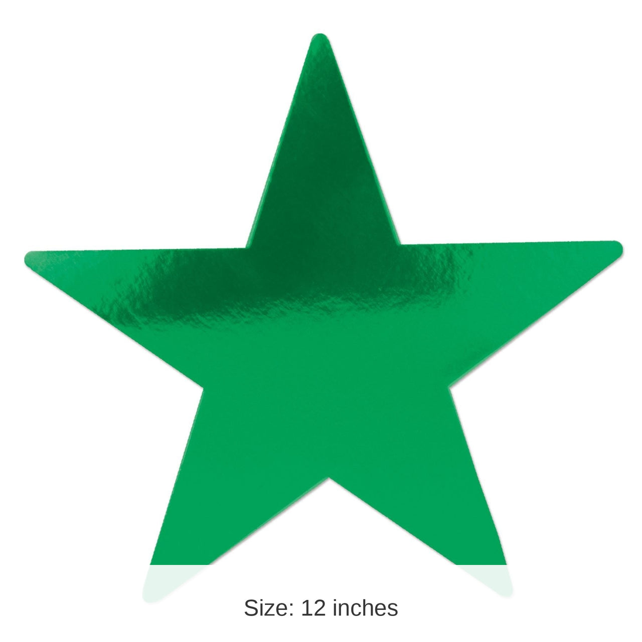 24 Pack Bulk 12" Foil Party Star Cutout- Green