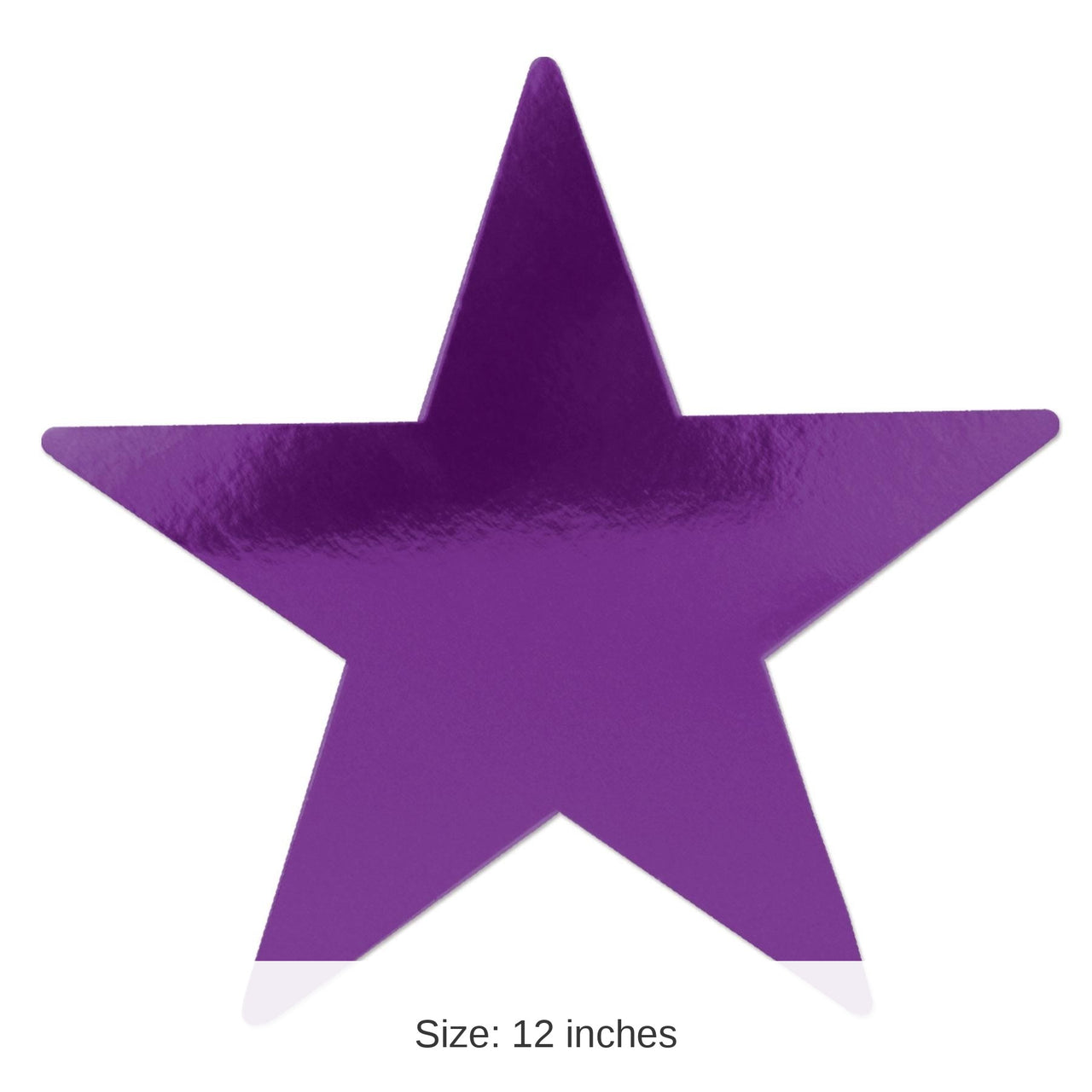 24 Pack Bulk 12" Foil Party Star Cutout- Purple
