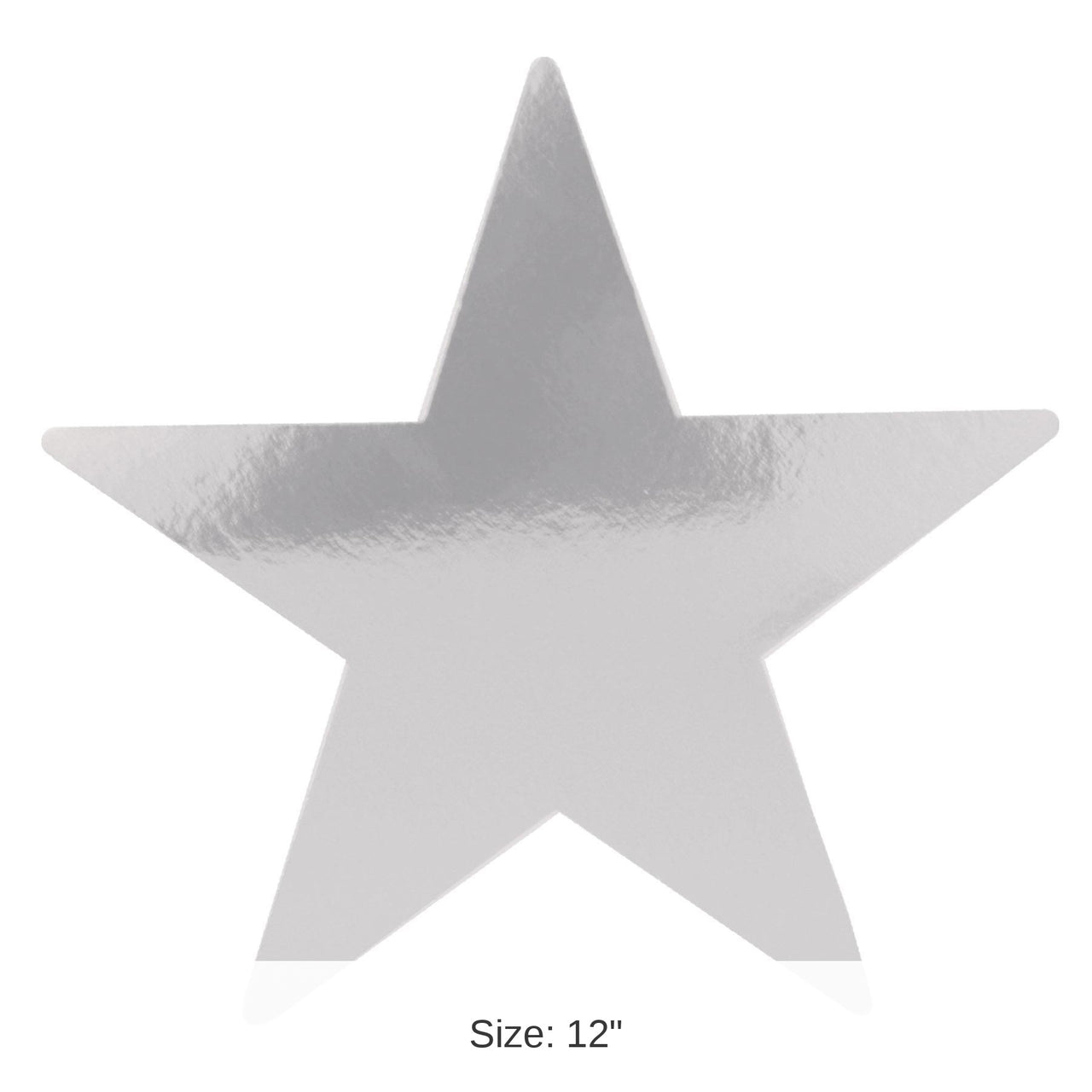 24 Pack Bulk 12" Foil Star Cutout - Silver