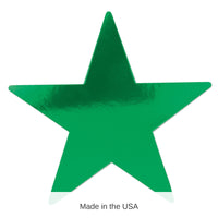 24 Pack Bulk 15 Inch Foil Party Star Cutout- Green