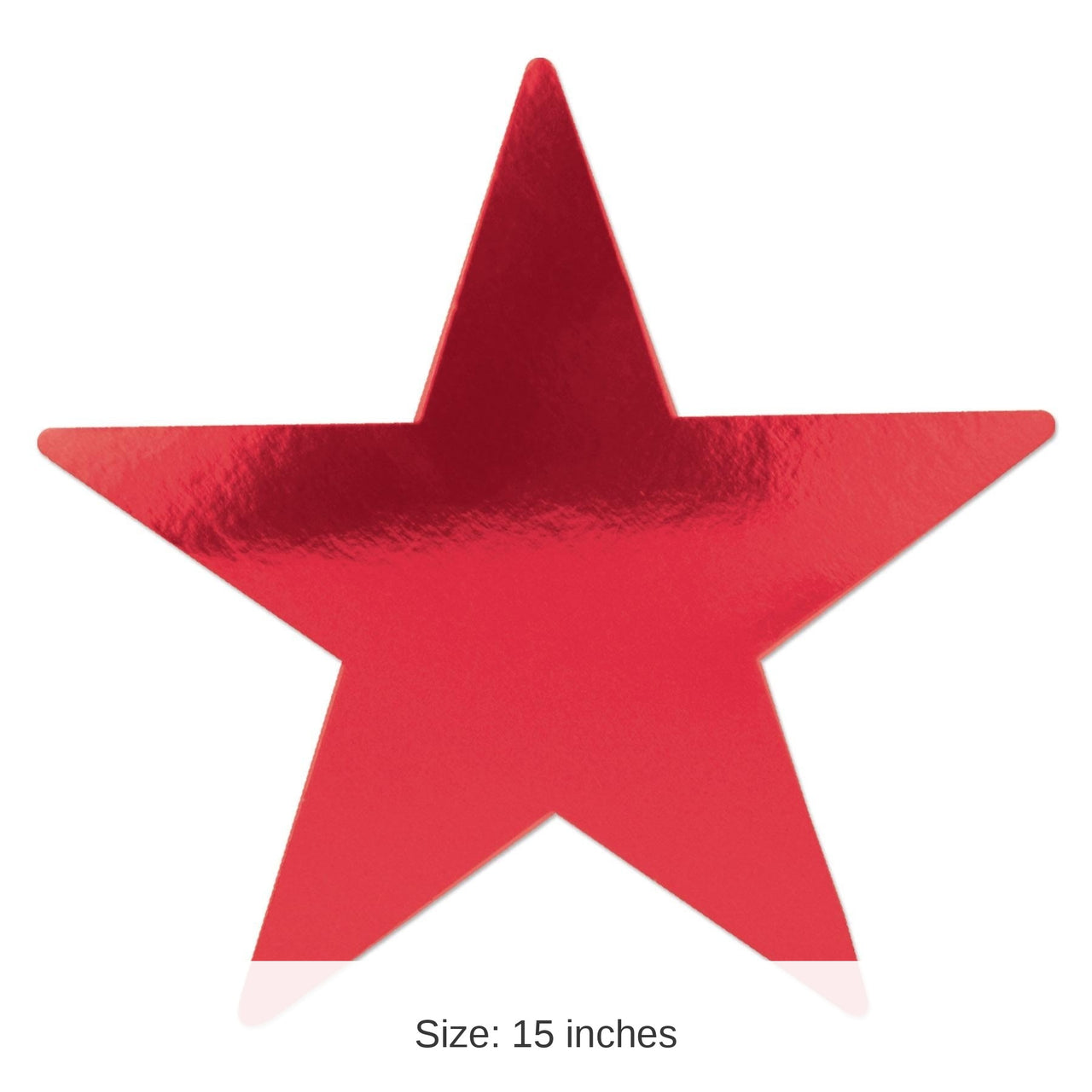24 Pack Bulk 15 Inch Foil Party Star Cutout- Red