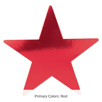24 Pack Bulk 15 Inch Foil Party Star Cutout- Red