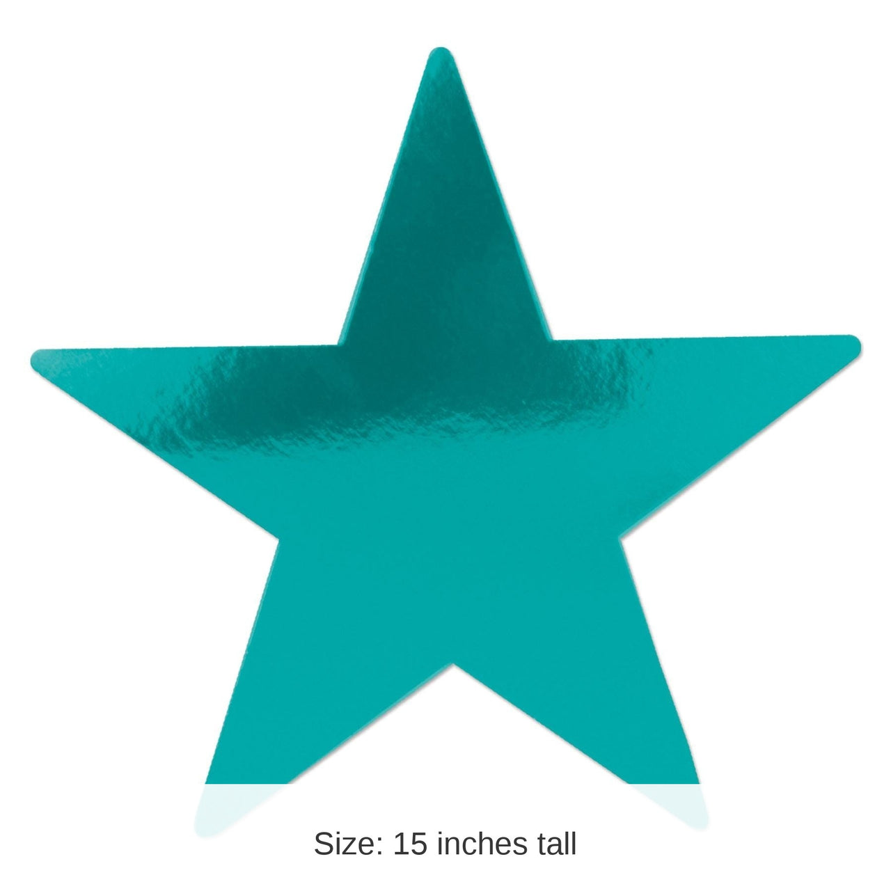 24 Pack Bulk 15 inch Foil Party Star Cutout - Turquoise