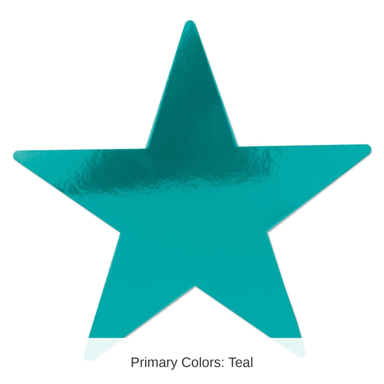 24 Pack Bulk 15 inch Foil Party Star Cutout - Turquoise