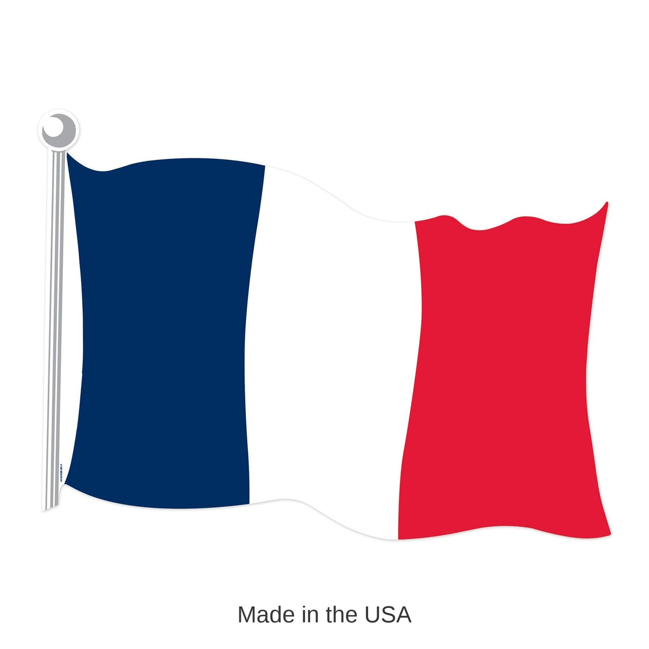 24 Pack Bulk French Flag Cutout printed 2 sides