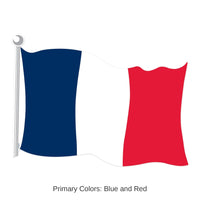24 Pack Bulk French Flag Cutout printed 2 sides