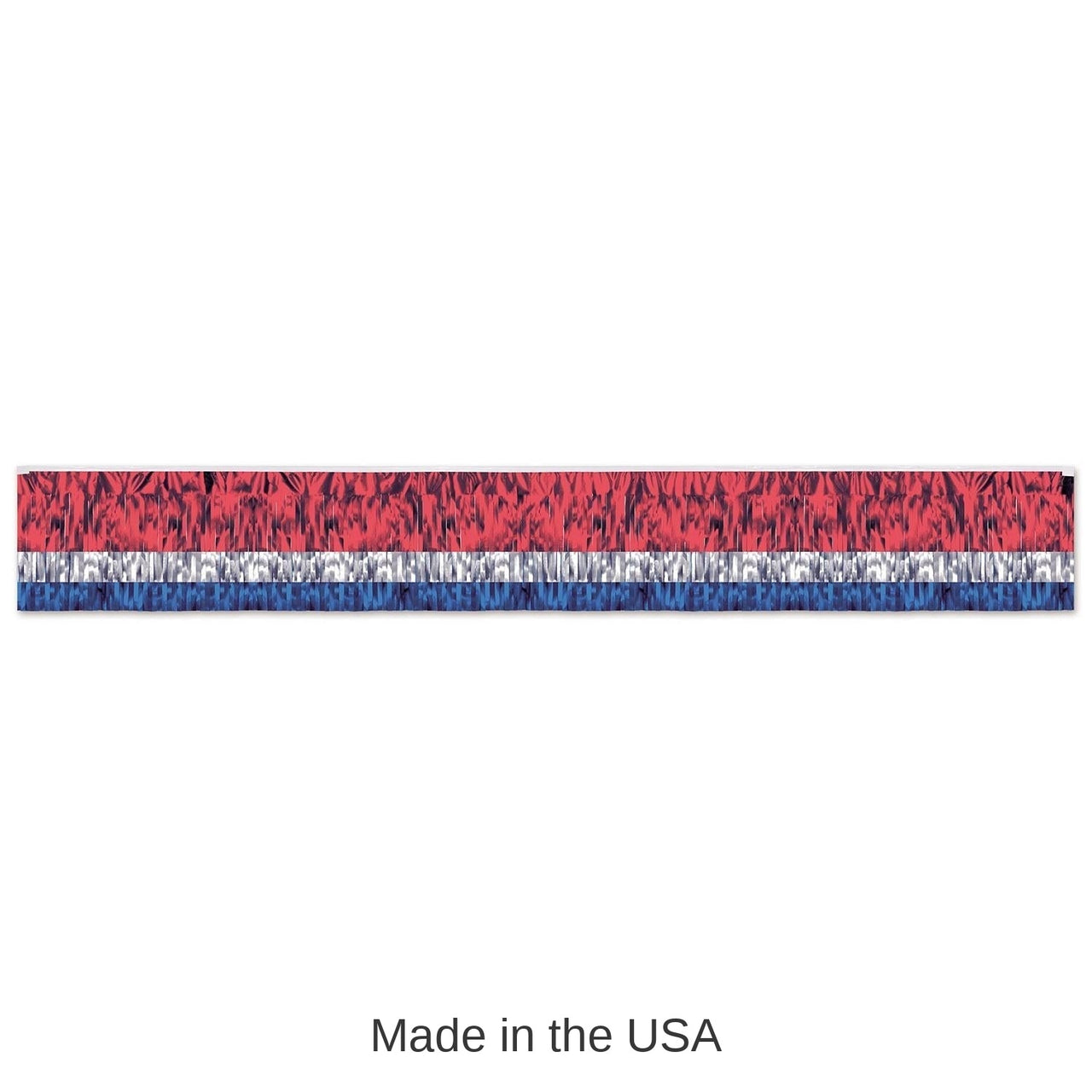 6 Pack Bulk 3-Ply Metallic Fringe Party Drape - red - silver - blue