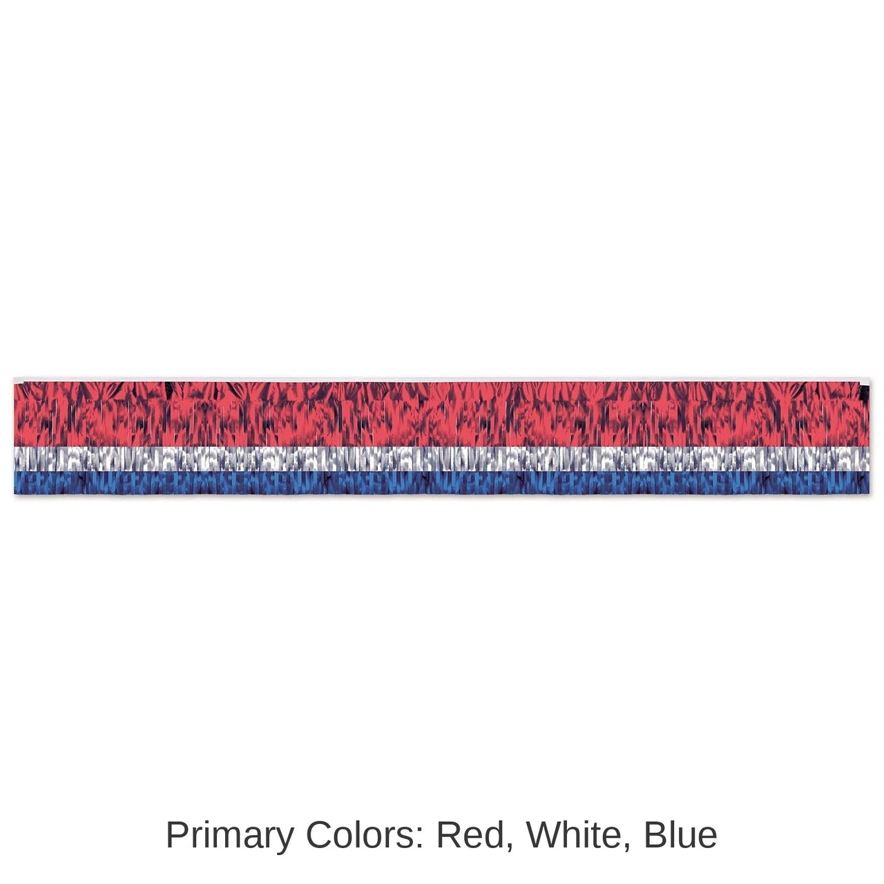6 Pack Bulk 3-Ply Metallic Fringe Party Drape - red - silver - blue
