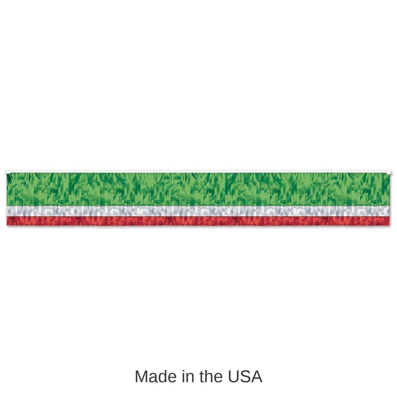 6 Pack Bulk Fiesta 3-Ply Metallic Fringe Drape - red - white - green