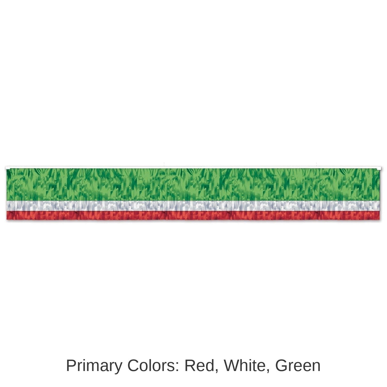 6 Pack Bulk Fiesta 3-Ply Metallic Fringe Drape - red - white - green