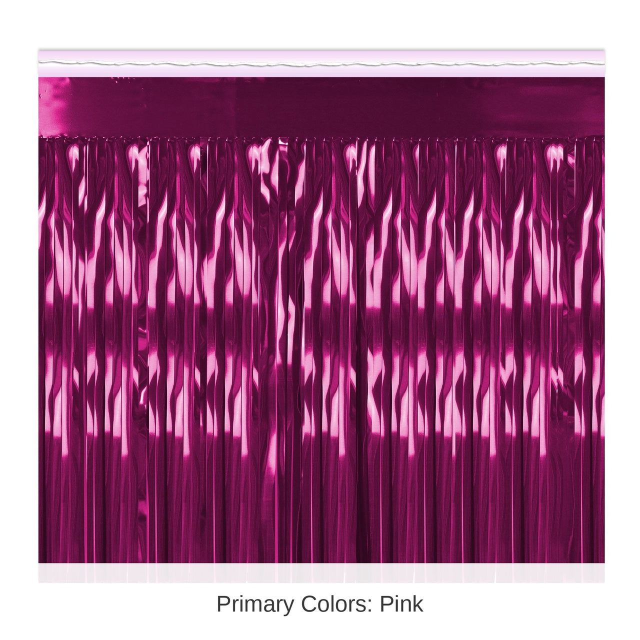6 Pack Bulk 2-Ply Party Metallic Fringe Drape - cerise