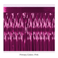 6 Pack Bulk 2-Ply Party Metallic Fringe Drape - cerise