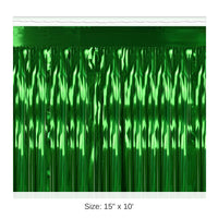 6 Pack Bulk 2-Ply Party Metallic Fringe Drape - green