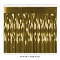 6 Pack Bulk 2-Ply Party Metallic Fringe Drape - gold