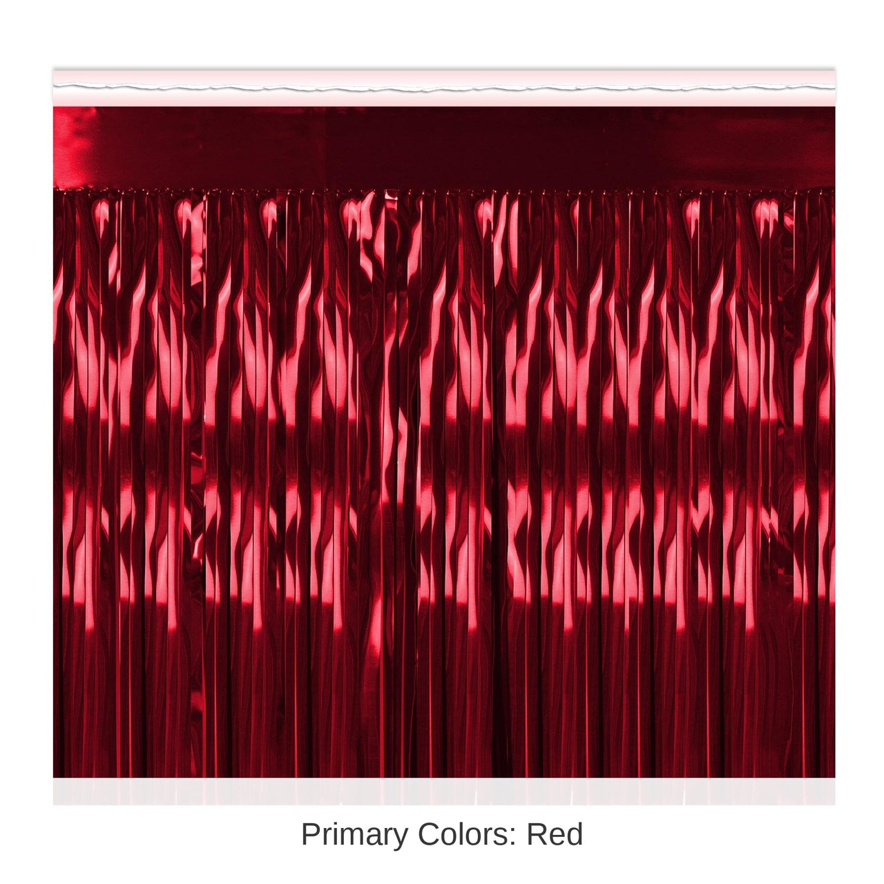 6 Pack Bulk 2-Ply Party Metallic Fringe Drape - red