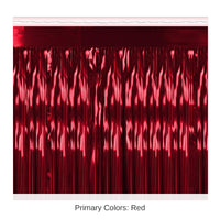 6 Pack Bulk 2-Ply Party Metallic Fringe Drape - red