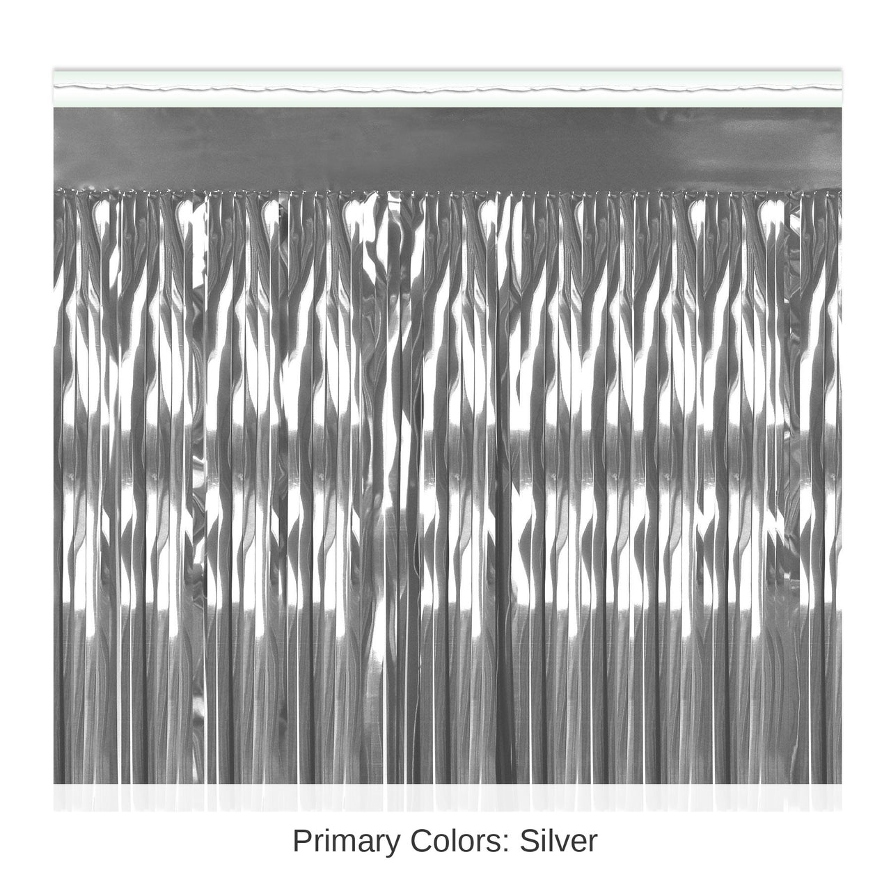 6 Pack Bulk 2-Ply Metallic Party Fringe Drape - silver