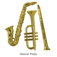 36 Pack Bulk Gold Plastic Musical Party Instruments 1 SIDED
