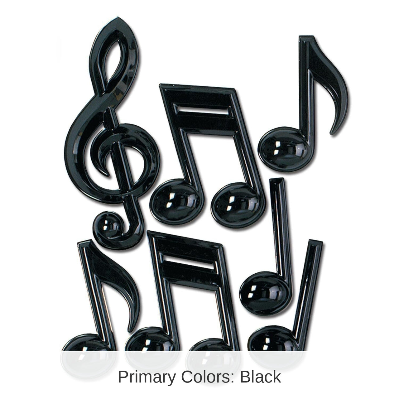 84 Piece Bulk Black Plastic Musical Party Notes