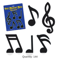 144 Piece Bulk Foil Musical Notes Party Silhouettes