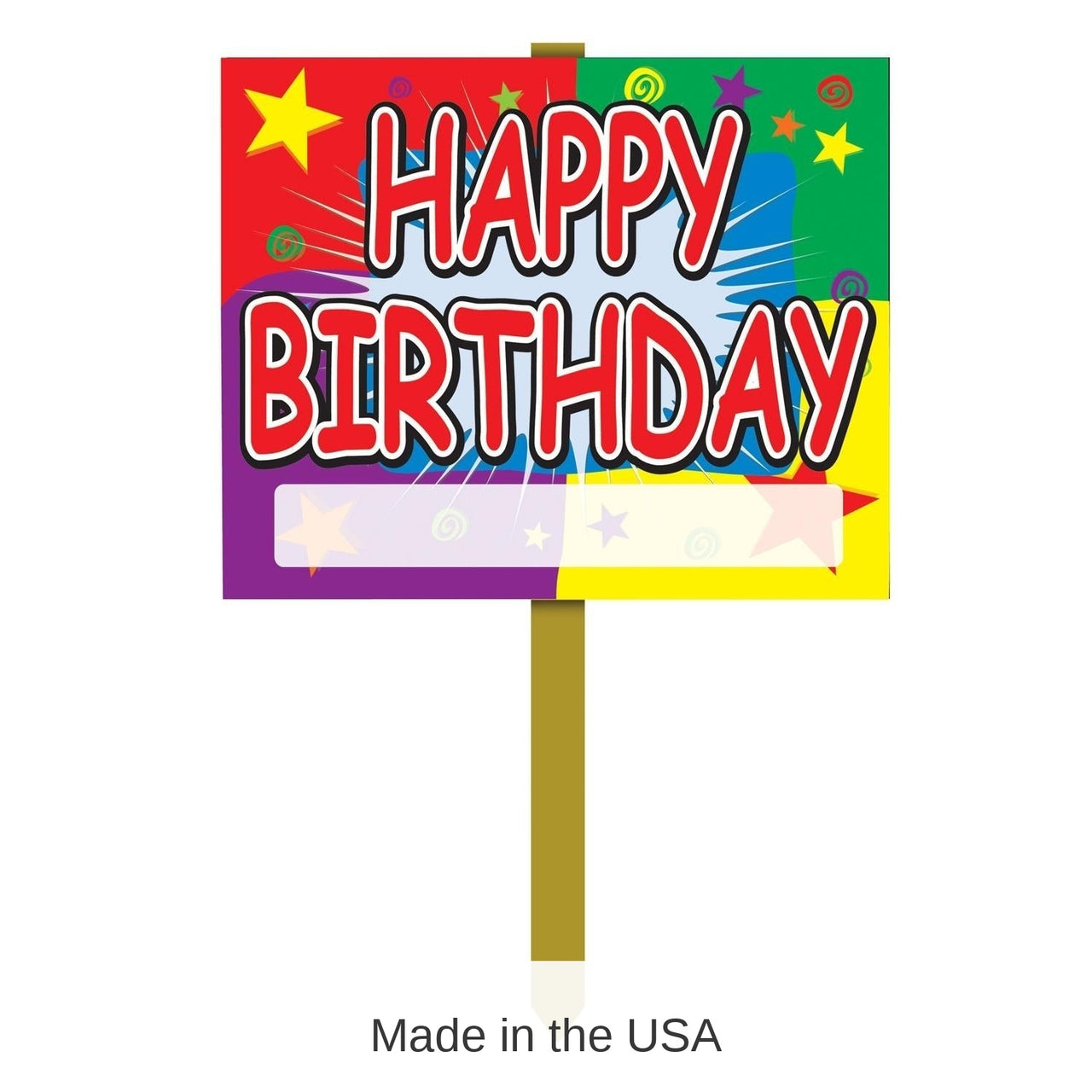 6 Pack Bulk Star Happy Birthday Party Yard Sign