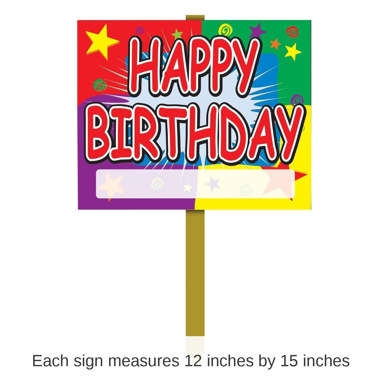 6 Pack Bulk Star Happy Birthday Party Yard Sign