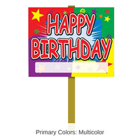 6 Pack Bulk Star Happy Birthday Party Yard Sign
