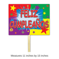 6 Pack Bulk Feliz Cumpleanos Yard Sign