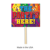 6 Pack Bulk The Party's Here! Yard Sign